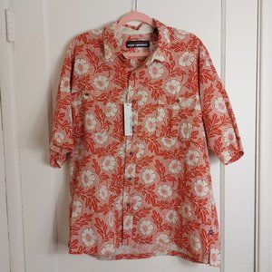 NWT Orange Hawaiian Print Reyn Spooner Short Sleeve Shirt
